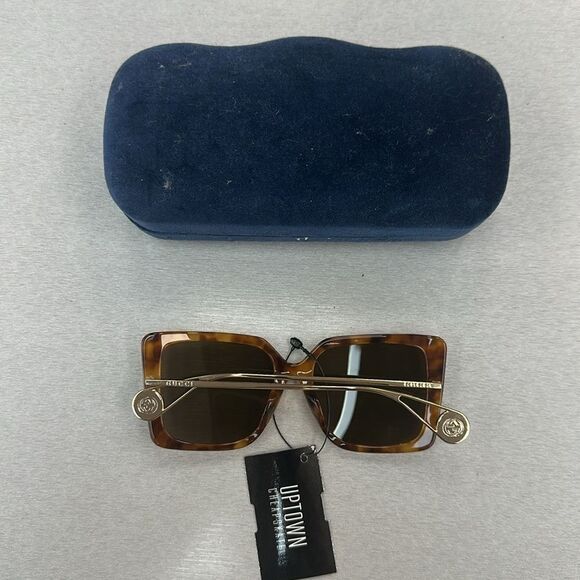 GUCCI GG0435SA Sunglasses Brown X Gold authentic Women - Picture 6 of 7